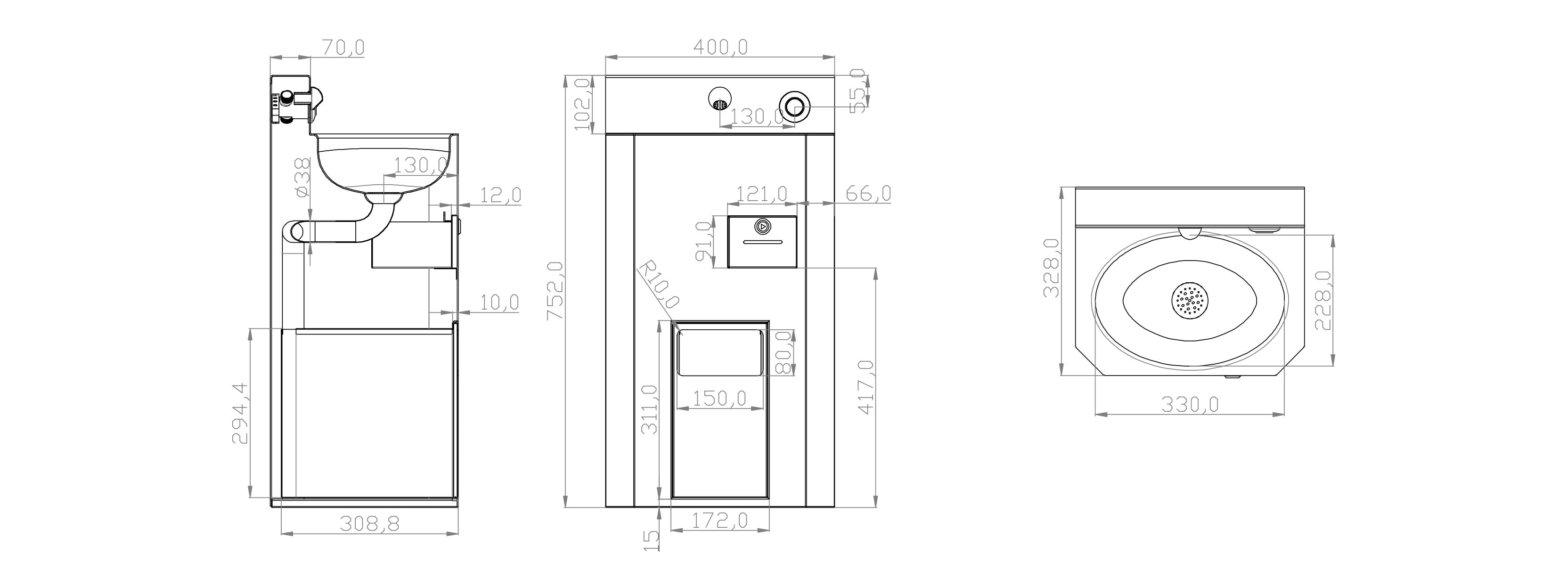 Stainless Steel Hand Wash Sink DE-L409-B