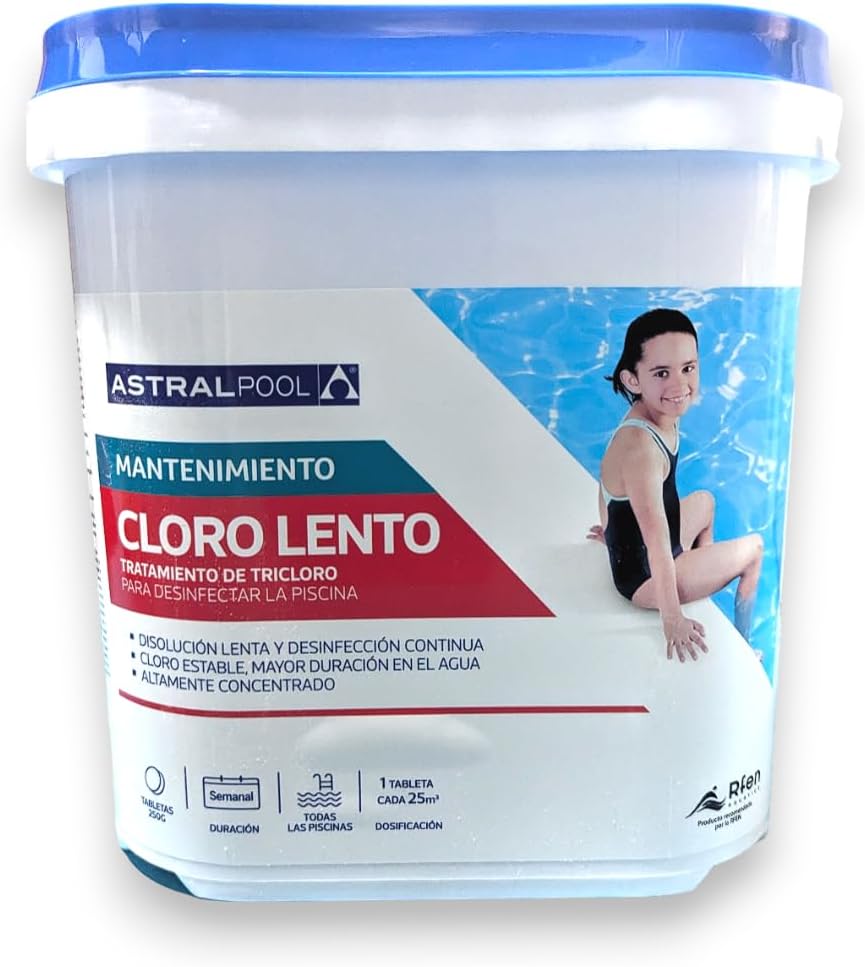 Cloro Lento Astralpool en tabletas 250g  5 KG