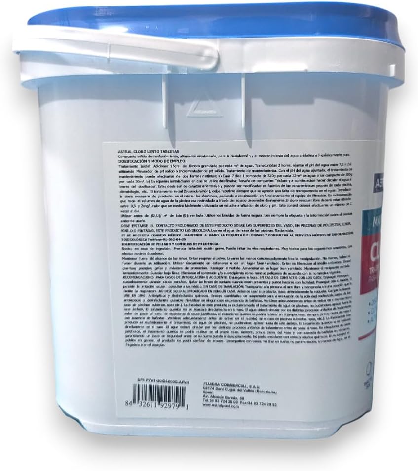 Cloro Lento Astralpool en tabletas 250g  5 KG