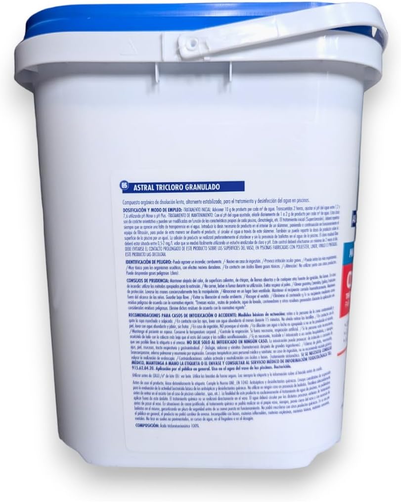 Tricloro Granulado en Tarrina de 5kg de Astralpool- Cloro Lento en Grano de 5 Kilogramos de Astralpool para Piscinas