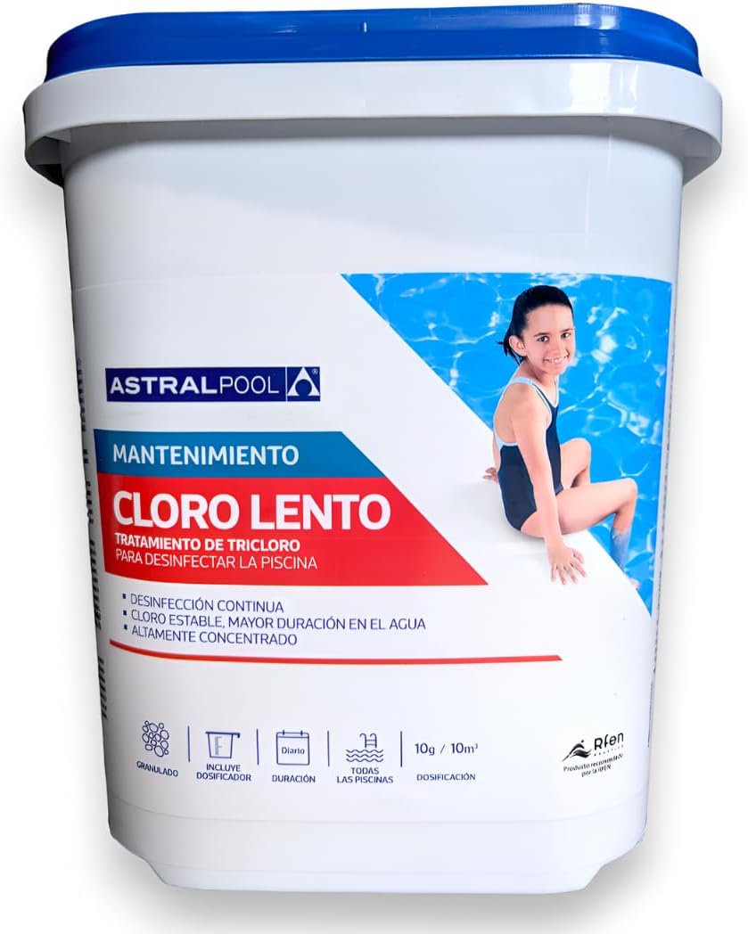 Tricloro Granulado en Tarrina de 5kg de Astralpool- Cloro Lento en Grano de 5 Kilogramos de Astralpool para Piscinas