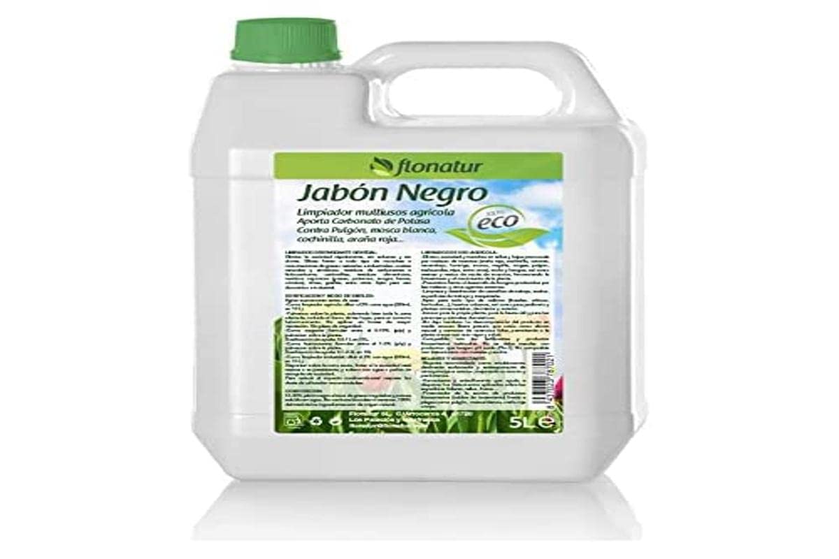 flonatur Jabón Potásico , Jabón Negro, Limpiador Multiusos Agrícola, Jabón Potásico para Plantas, contra Pulgón, Mosca Blanca, Cochinilla, Araña Roja, Elaborado con Productos Naturales