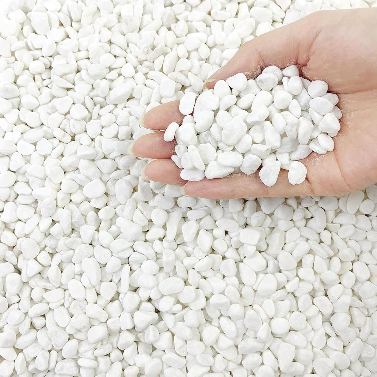 flonatur Piedras Blancas para Jardin y Terratios| Piedras Decorativas para Macetas | Ideal para Acuarios | Piedras Marmolina Blanca |Fácil Aplicación y Múltiples Usos