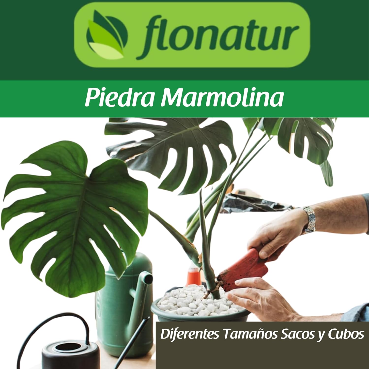 flonatur Piedras Blancas para Jardin y Terratios| Piedras Decorativas para Macetas | Ideal para Acuarios | Piedras Marmolina Blanca |Fácil Aplicación y Múltiples Usos