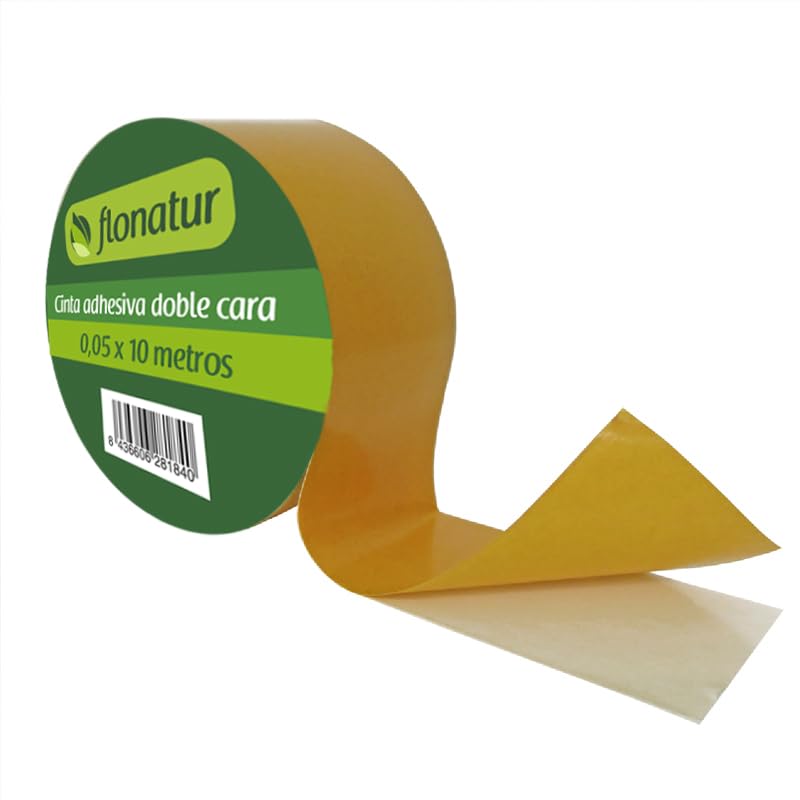flonatur, Cinta adhesiva de Doble Cara para fijación de Césped Artificial, Fijación Duradera y Resistente a la Humedad, interior y exterior, fácil instalación, blanco,10m de largo, 5 cm de ancho