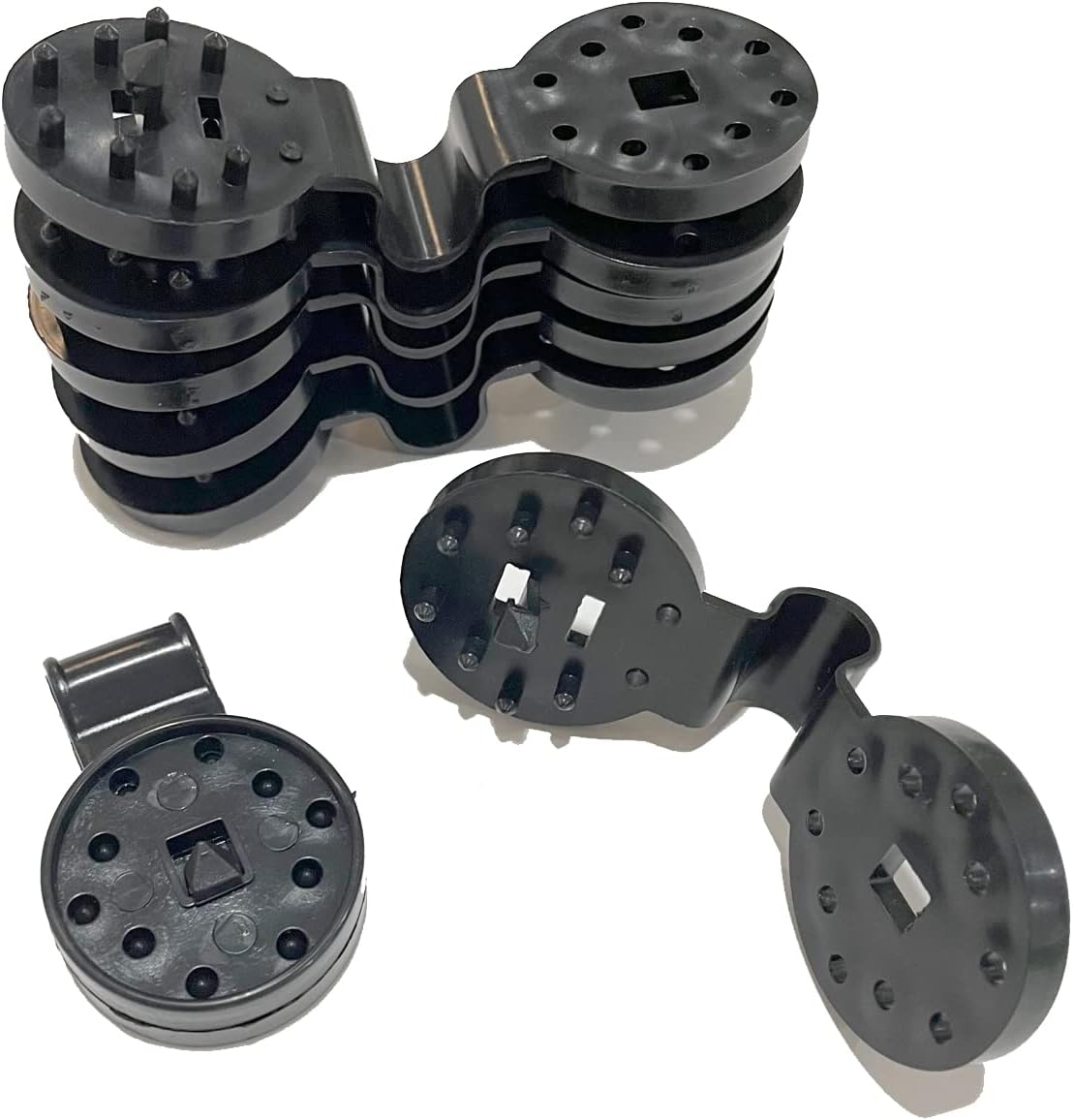 Pinzas de plástico clips para sujeción de mallas de ocultación, brezo, telas, vallas de su jardín. Bolsas de grapas cierra fácil color negro