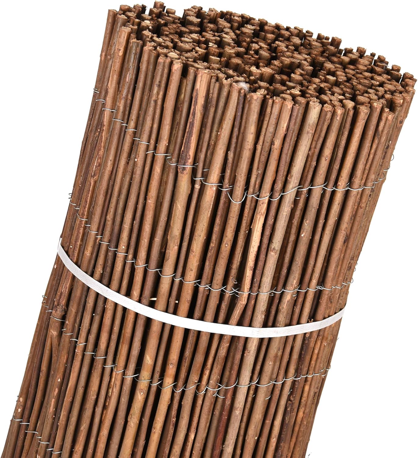 Valla de Mimbre Gruesa  | Cañizo Jardin natural | Cerramiento de Mimbre 85% Ocultación | Valla Decorativa de Mimbre natural