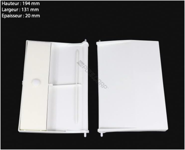 Compuerta skimmer con bisagra color blanco. Recambio original AstralPool para skimmer de 15 litros. Dimensiones: 19,5 x 13,5 cm. Código 4402010101
