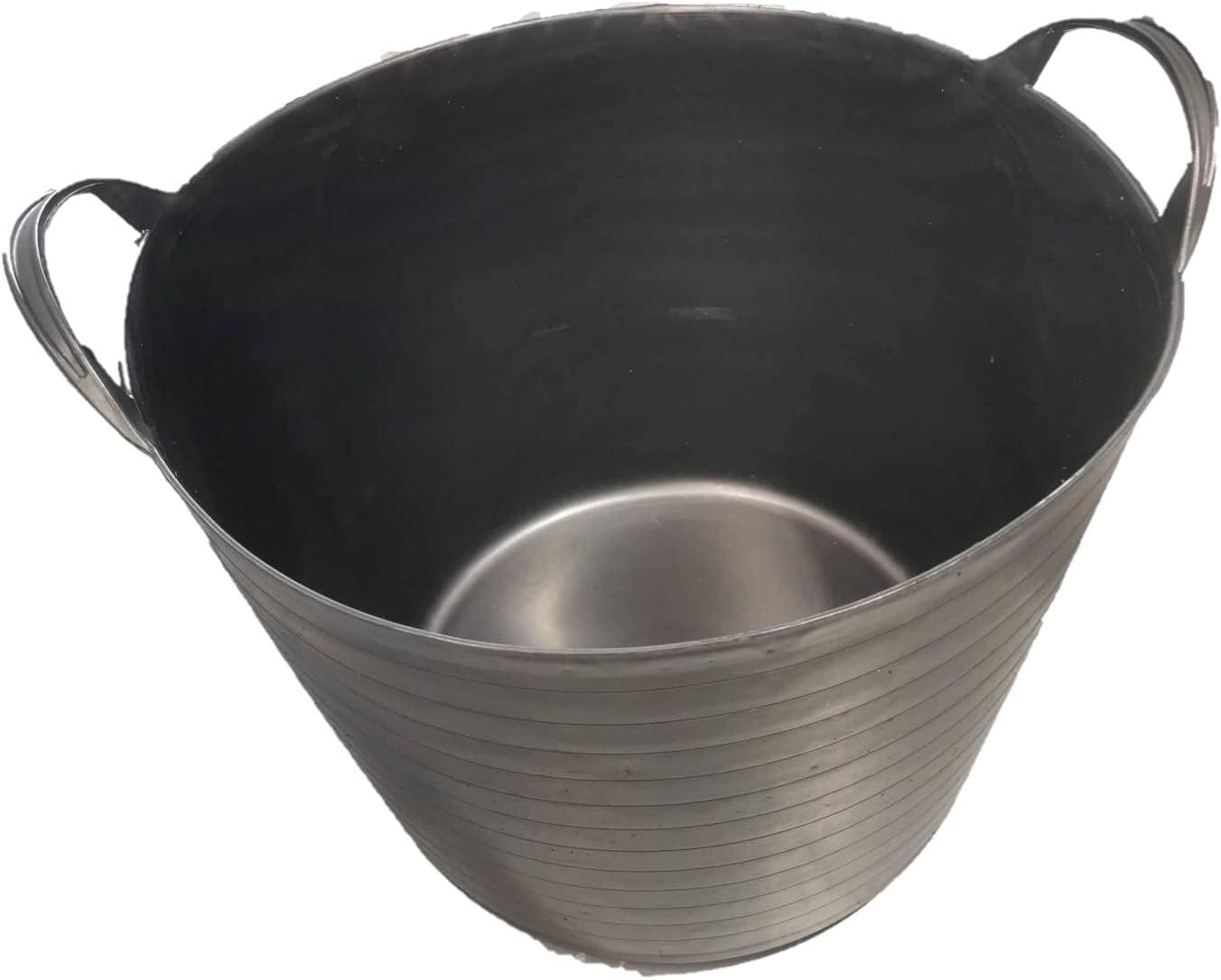 Capazos de plástico Flexible, de Color Negro , de 45 x 33 cm con Capacidad de 42 litros, con Asas, Cubo de plástico 42 litros Negro Thayba