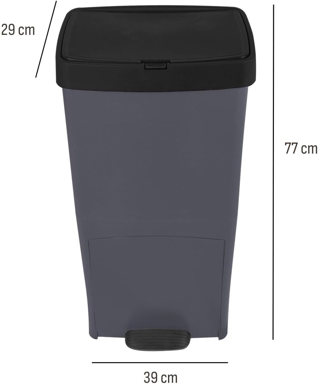Cubo de Basura o Reciclaje 70L Premium: 3 Compartimentos para Gestión Eficiente de Residuos Ecológico,70 litros (Negro) Thayba
