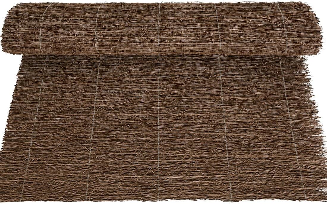 Cerramiento Natural de Brezo 1400 g/m² Ocultación 80% con Alambre Cosido Thayba