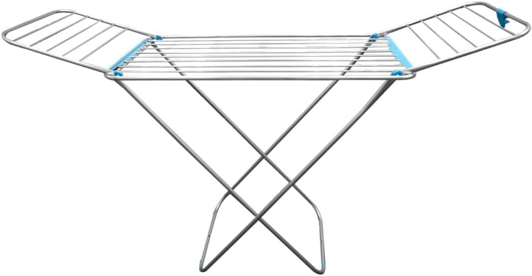 Tendedero de Aluminio con Capacidad de 20m Incluye 20 Pinzas Tendal Plegable con Varillas Gruesas y Resistente Plata