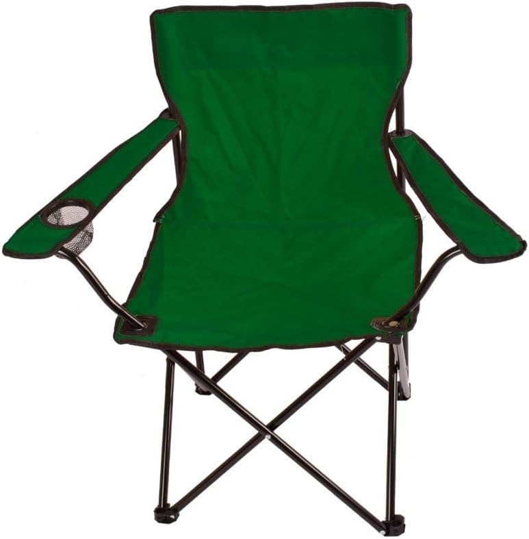 Silla de Camping Plegable de Acero con Reposabrazos y Funda con Asas- 80x80x50 cm, Resistente al Agua - Ideal para Exterior