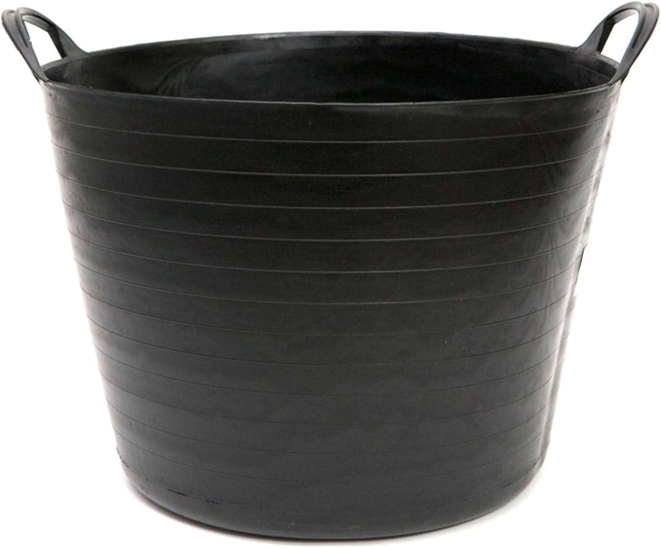 Capazos de plástico Flexible, de Color Negro , de 45 x 33 cm con Capacidad de 42 litros, con Asas, Cubo de plástico 42 litros Negro Thayba