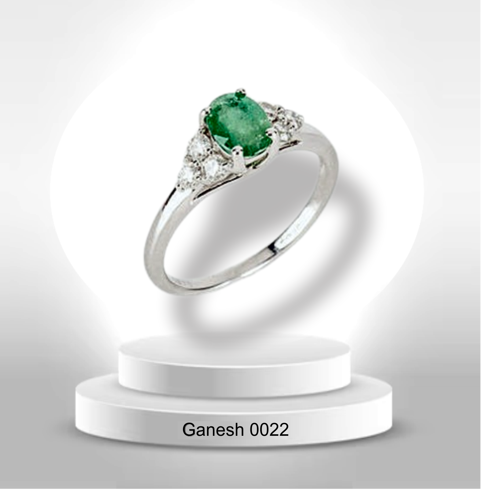 Solitario verde y diamantado