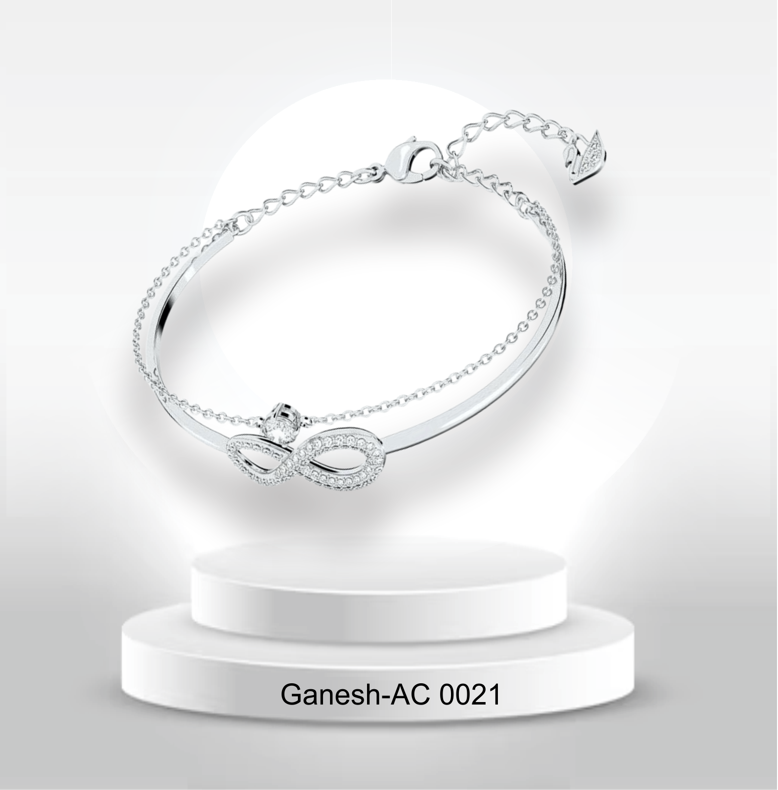 Pulsera en plata doble aro.