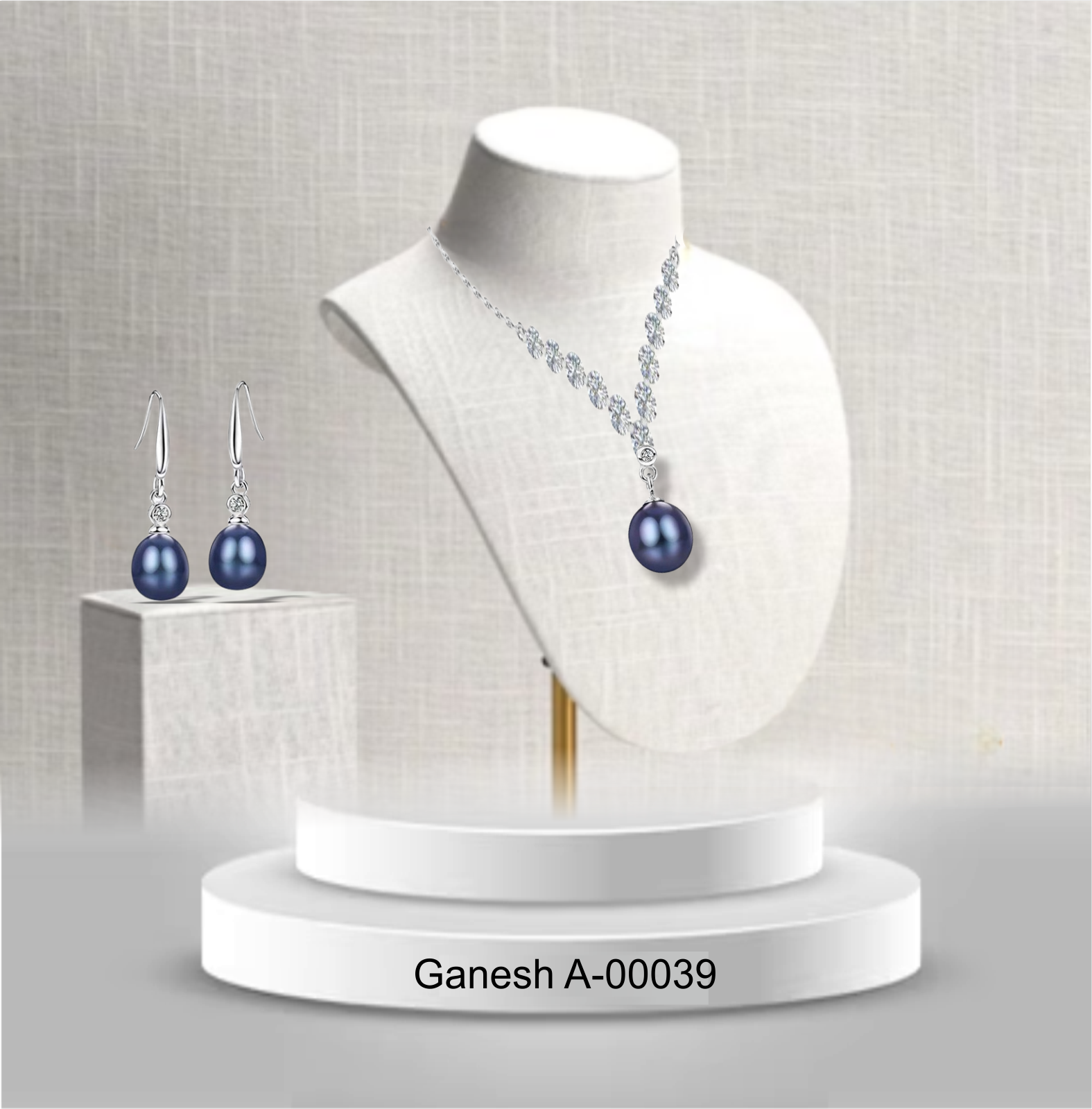 Perlas azabache diamantinas.