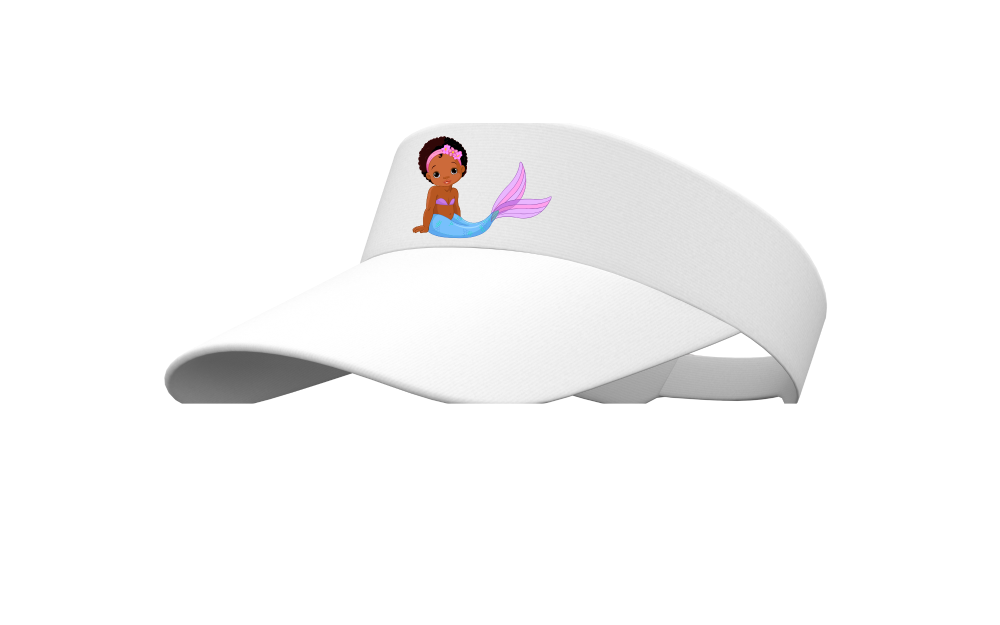 little mermaid girl with waving tail design Sun hat