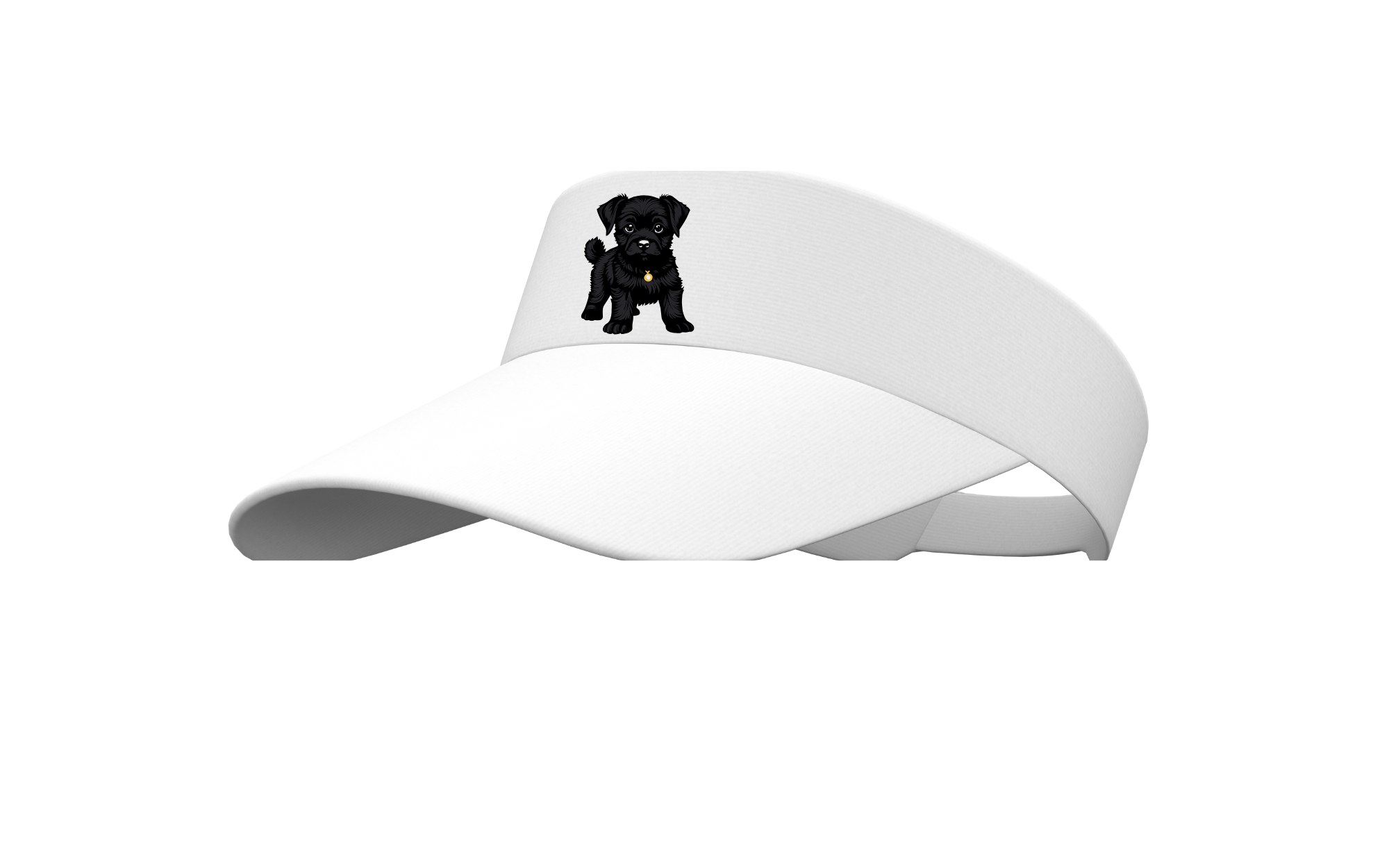 Adorable Black puppy Sunhat