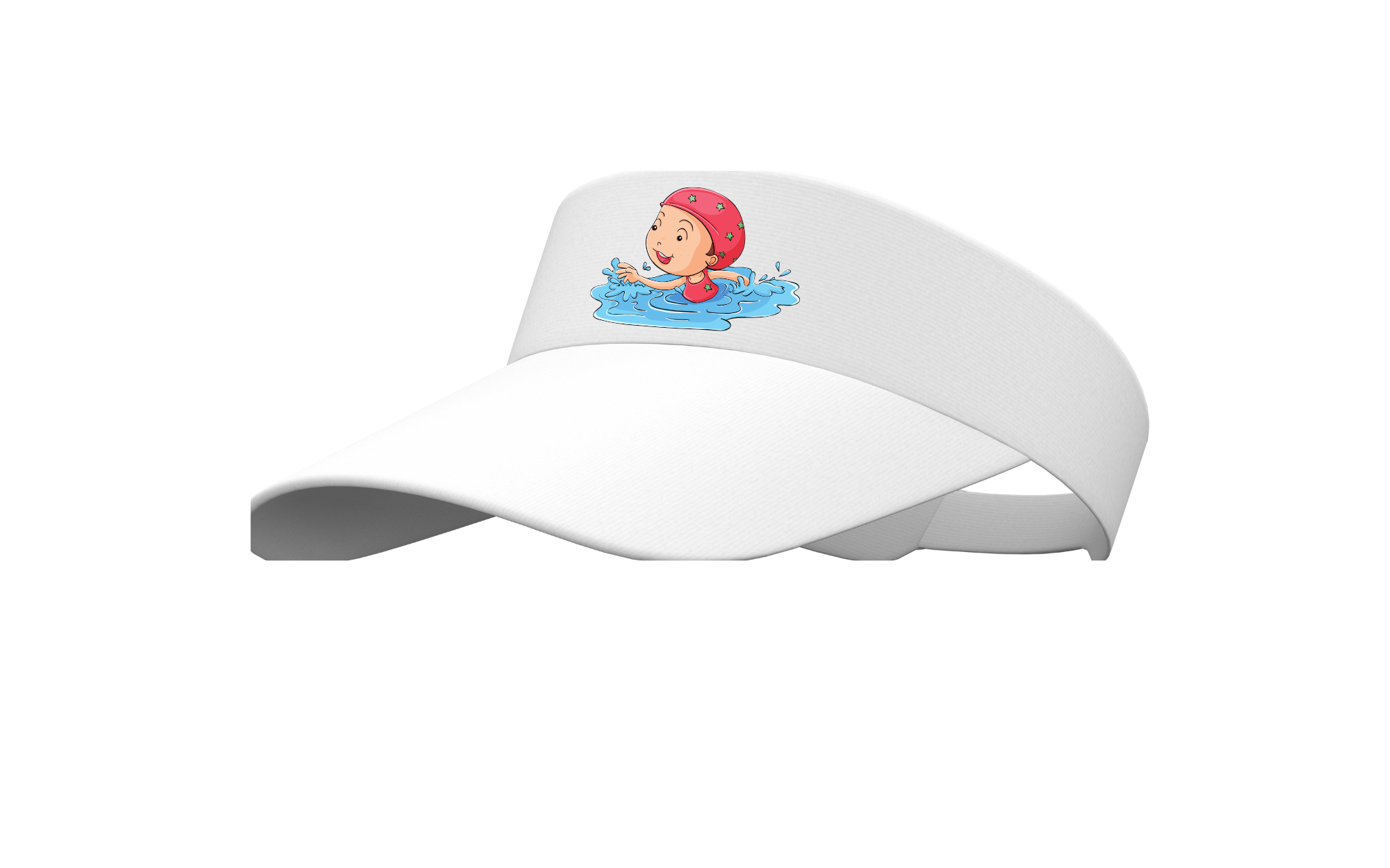 kid swimming and playing Sunhat