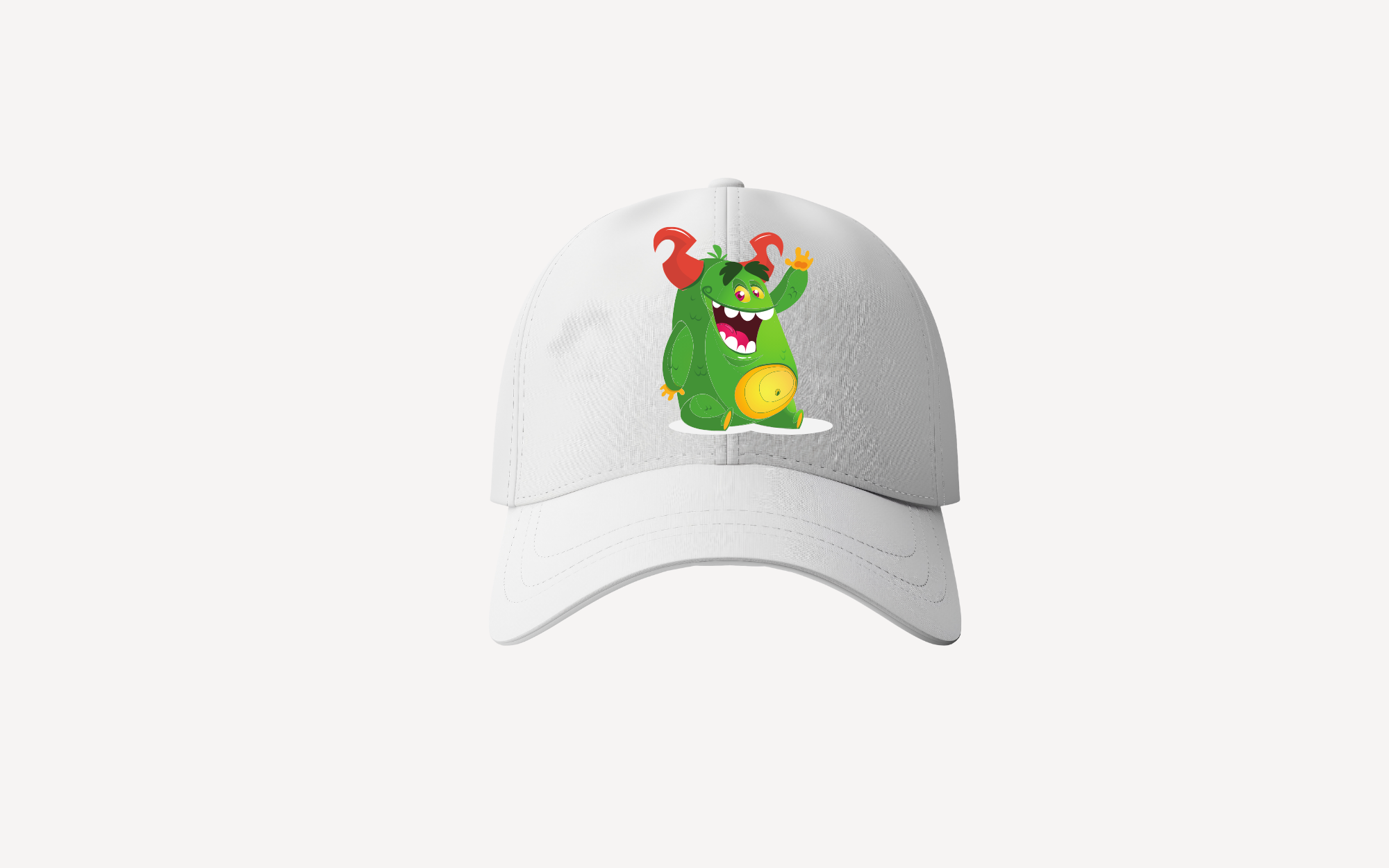 fun green monster waving Baseball cap