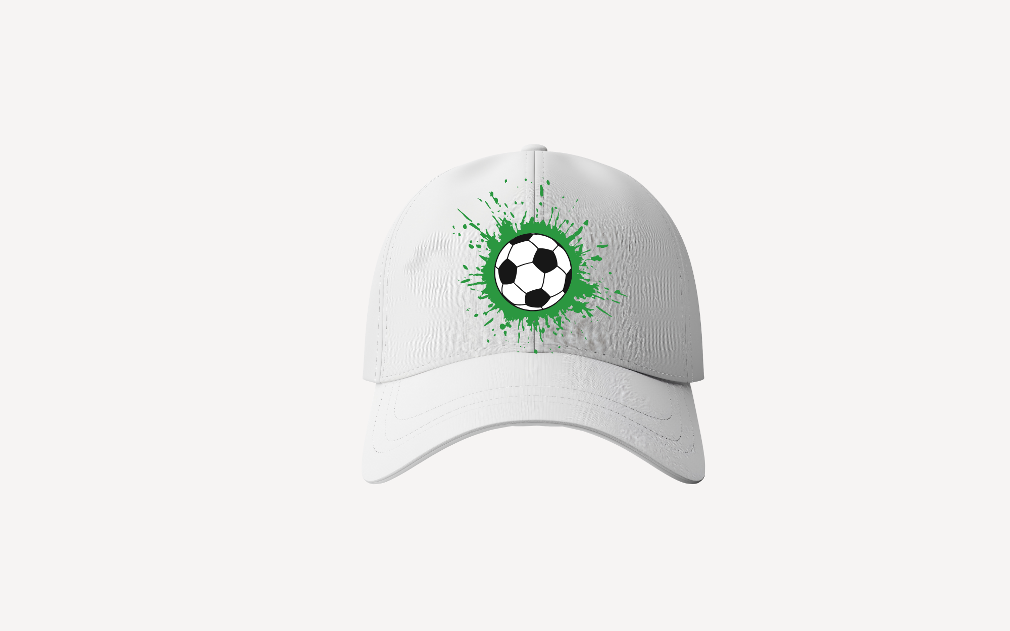 green Soccer design cap