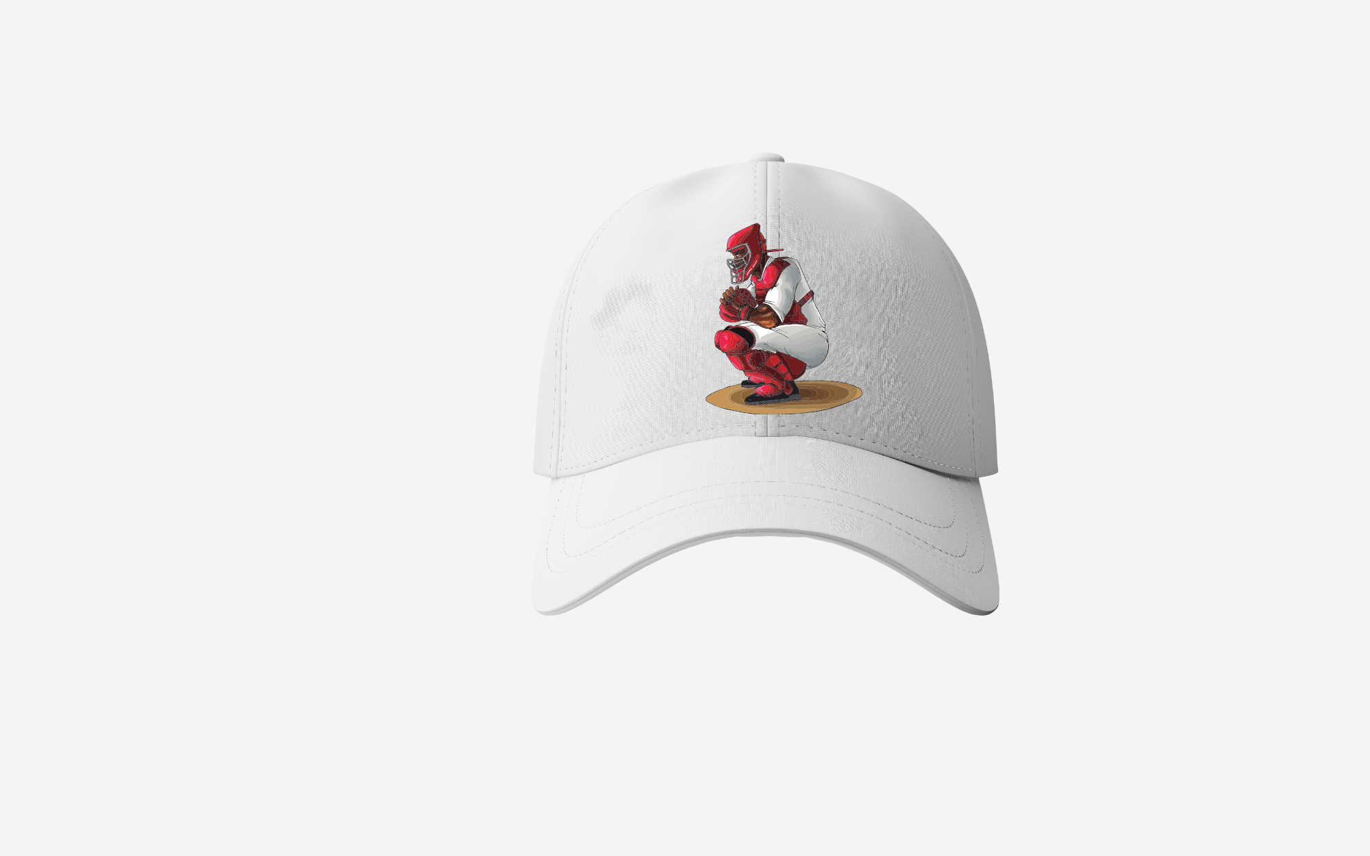  Baseball cap with design of man playing baseball game