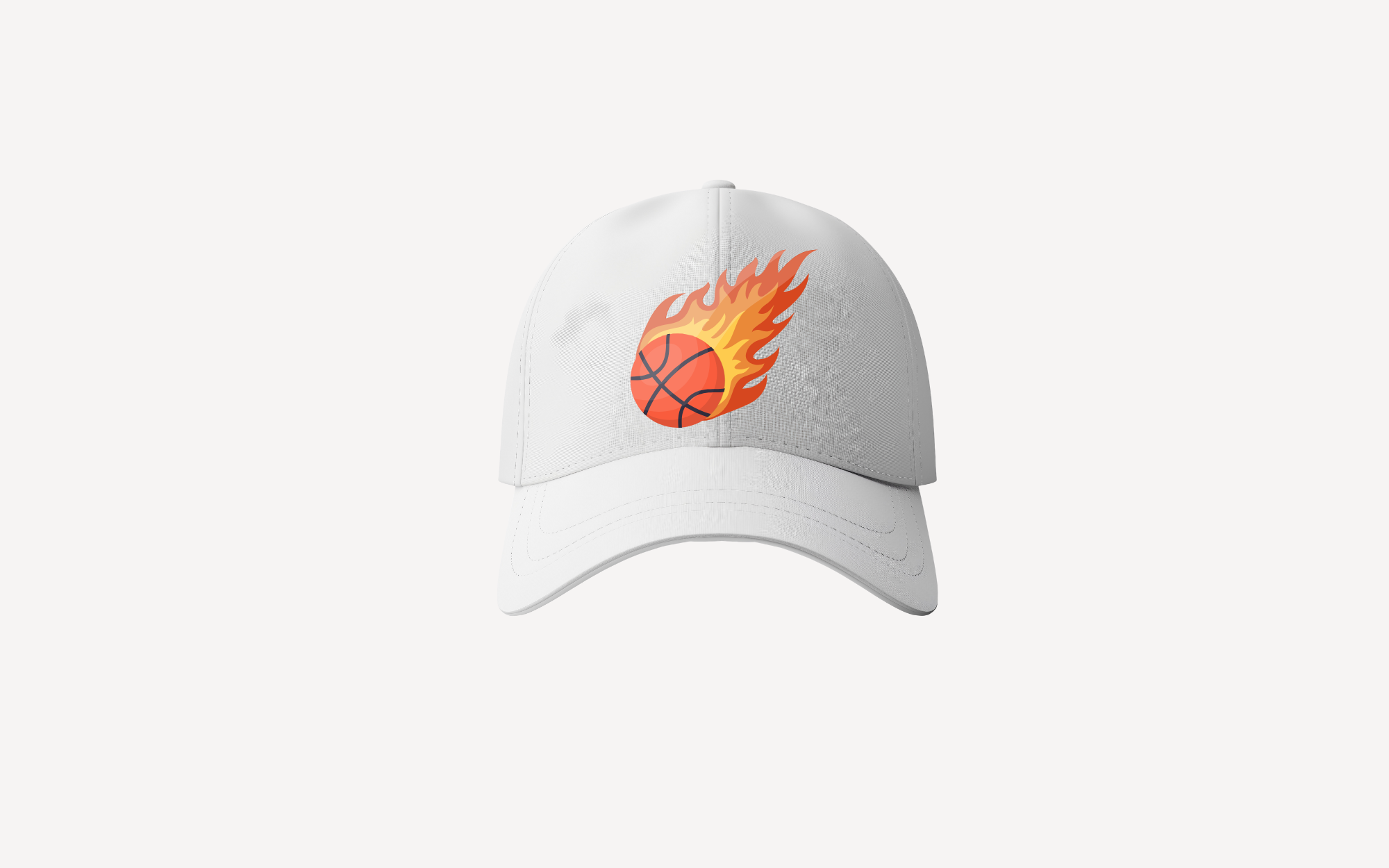 Basketball cap with cool flames