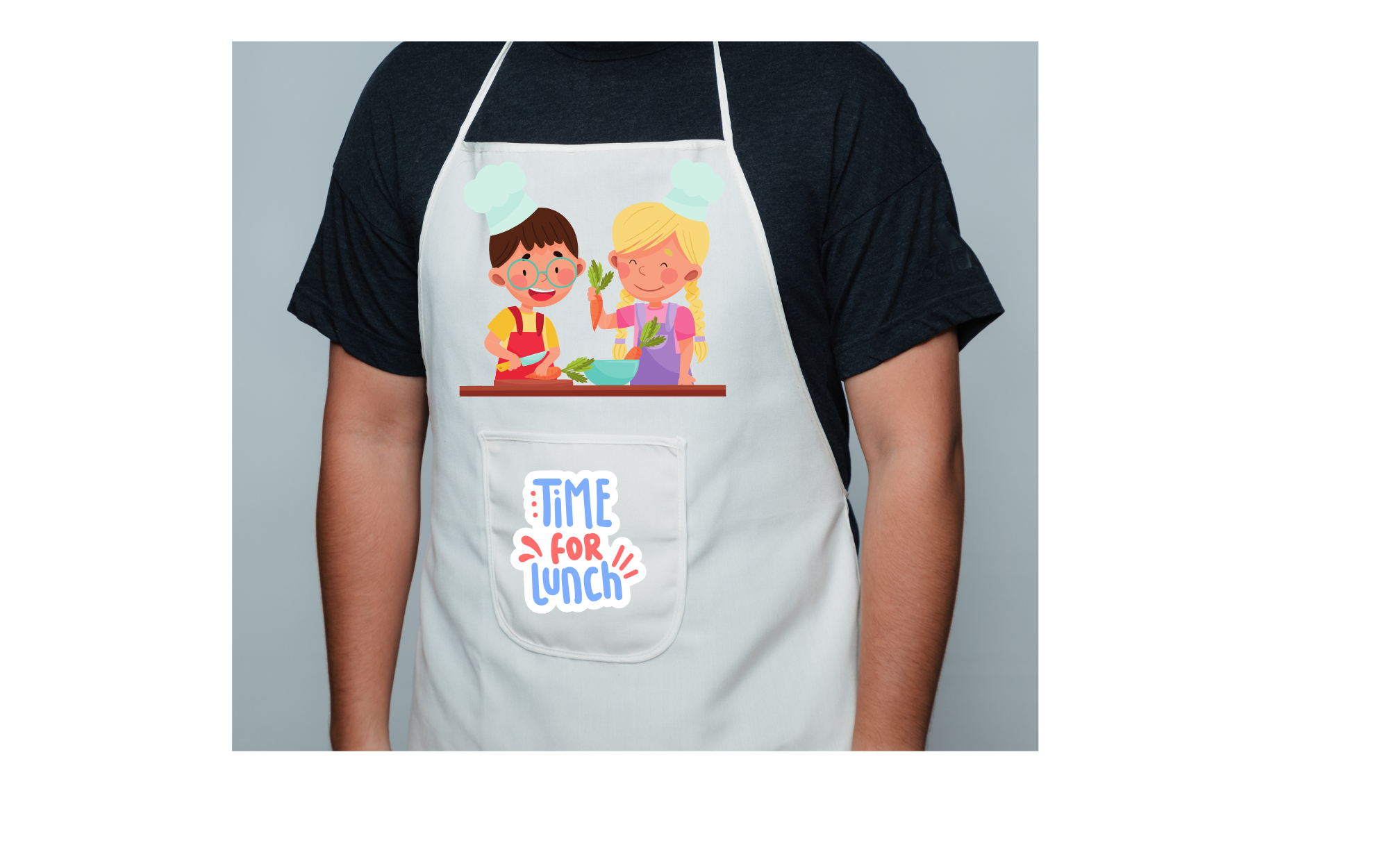 Apron with cute cooking design