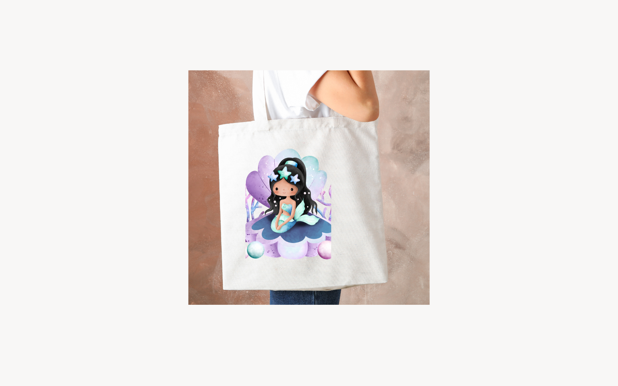 pretty Mermaid sitting design Tote bag