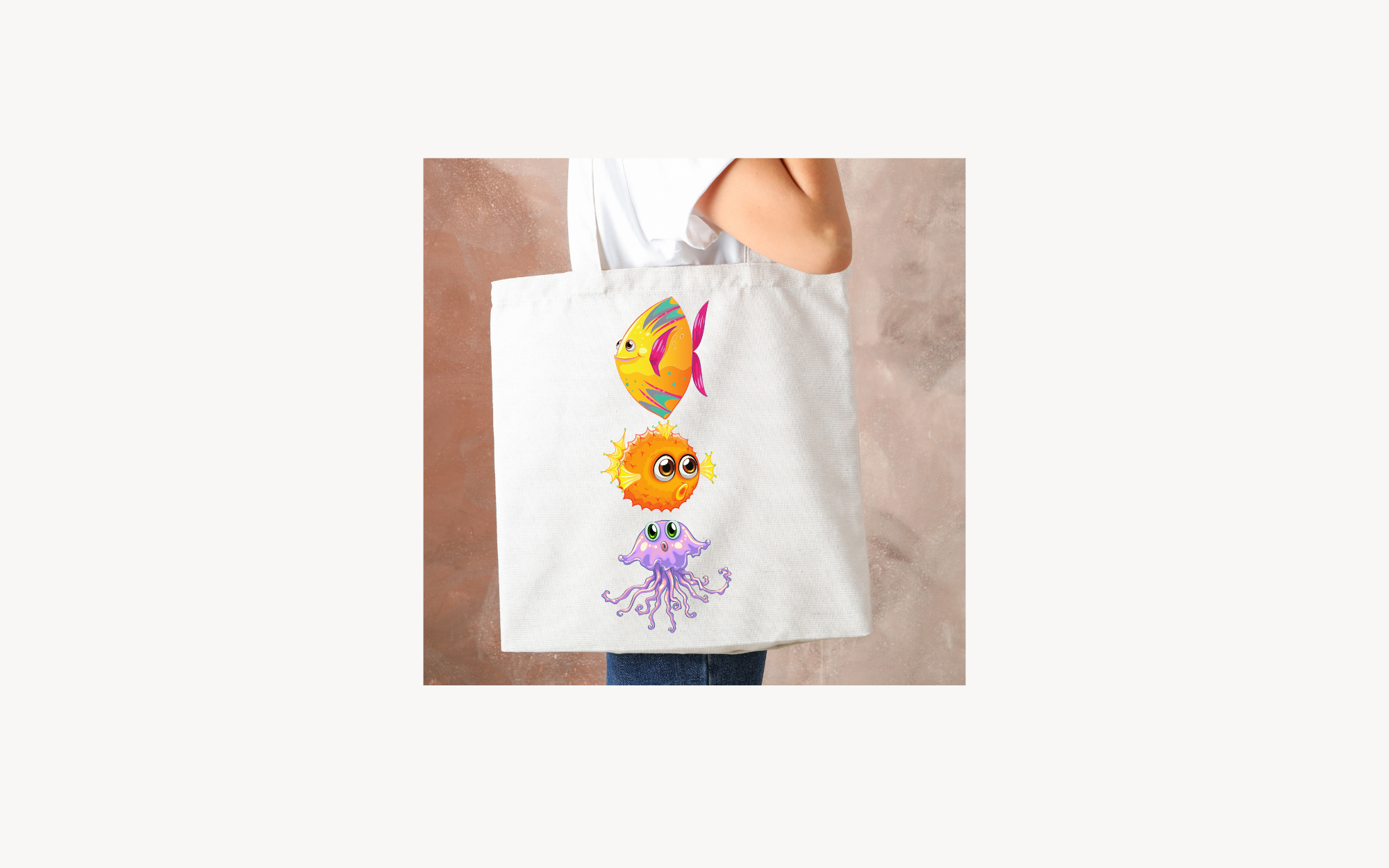 Under the sea three fish Tote bag