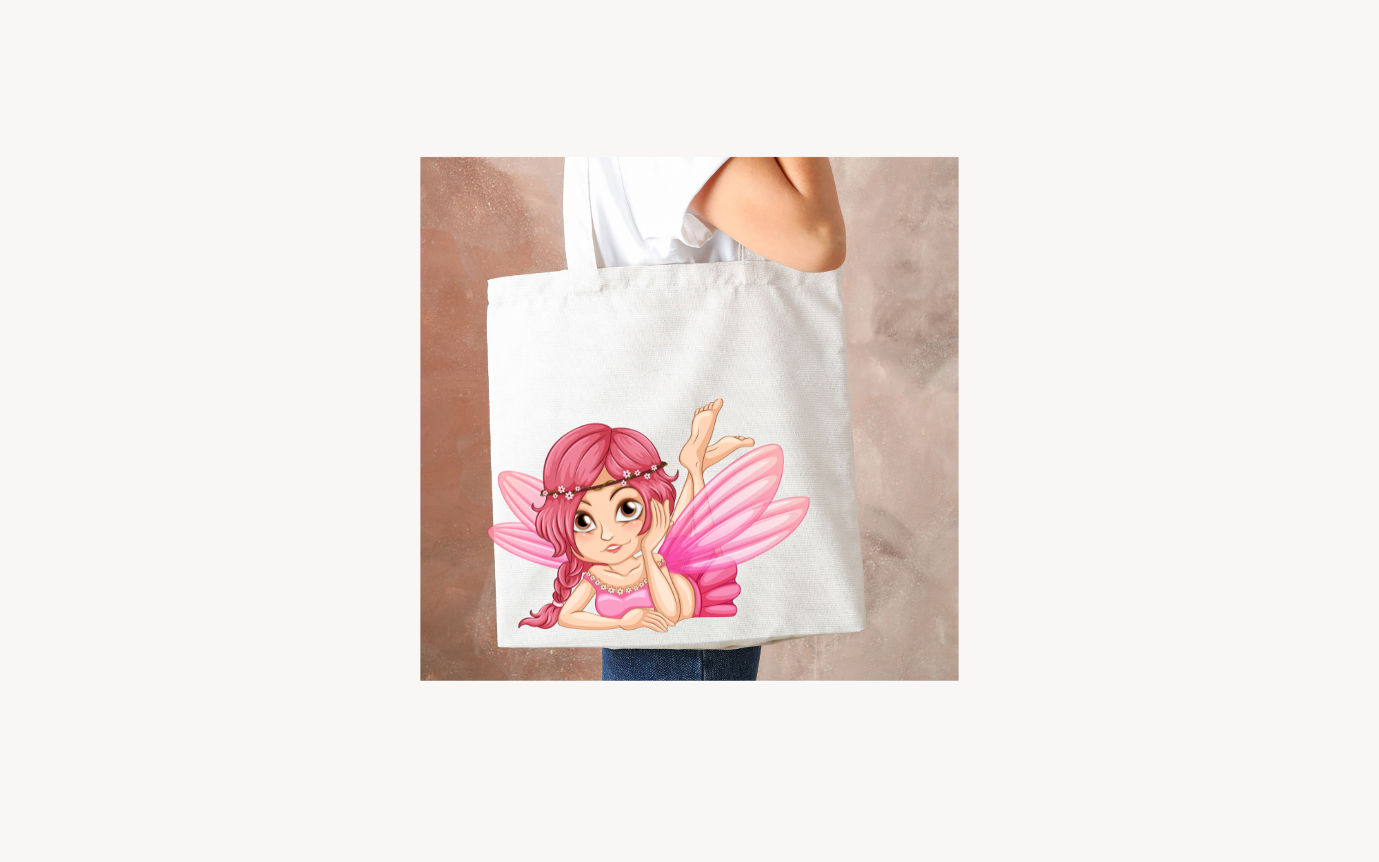 Tote Bag with cute pink fairy