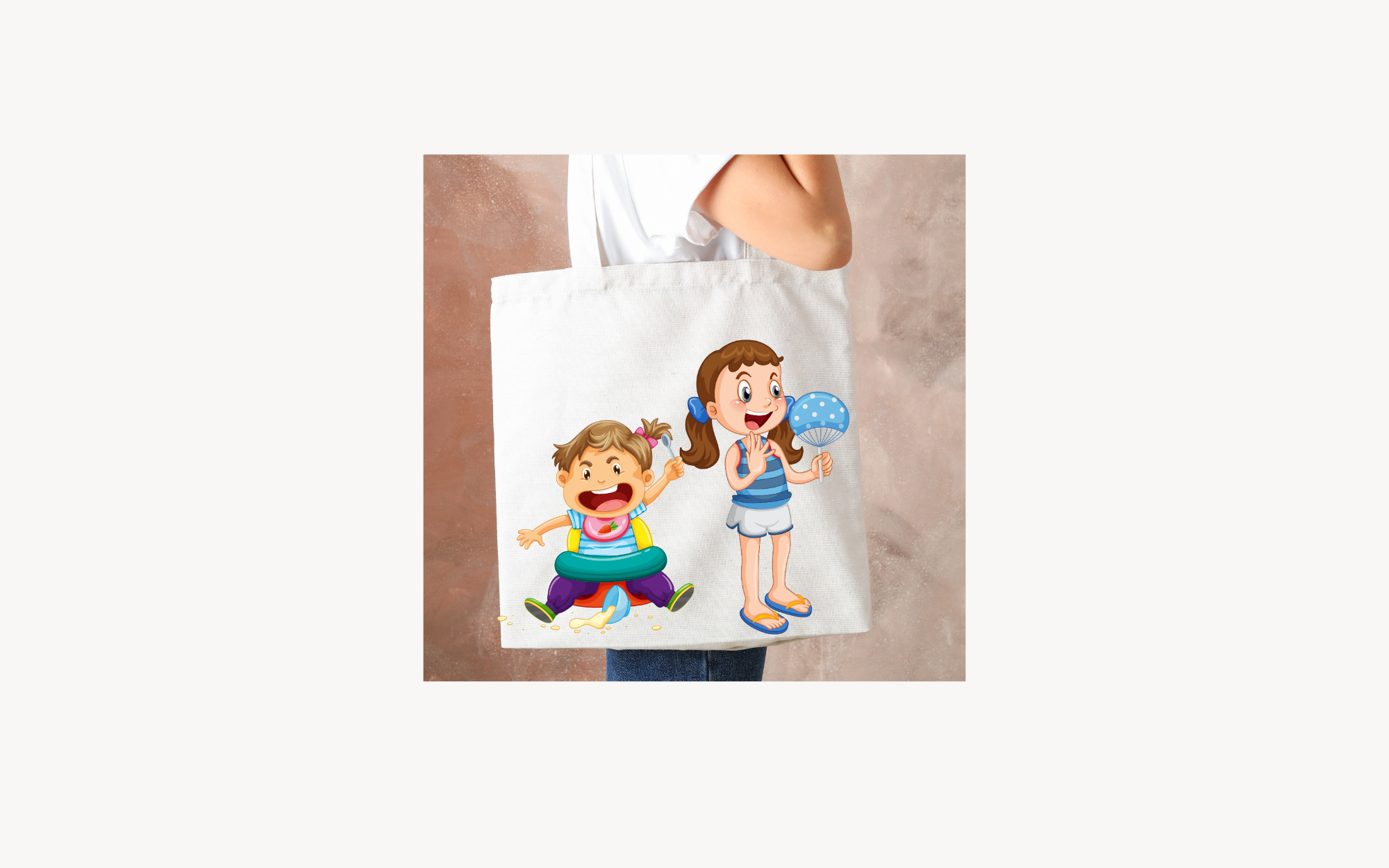 Kids playing Tote Bag