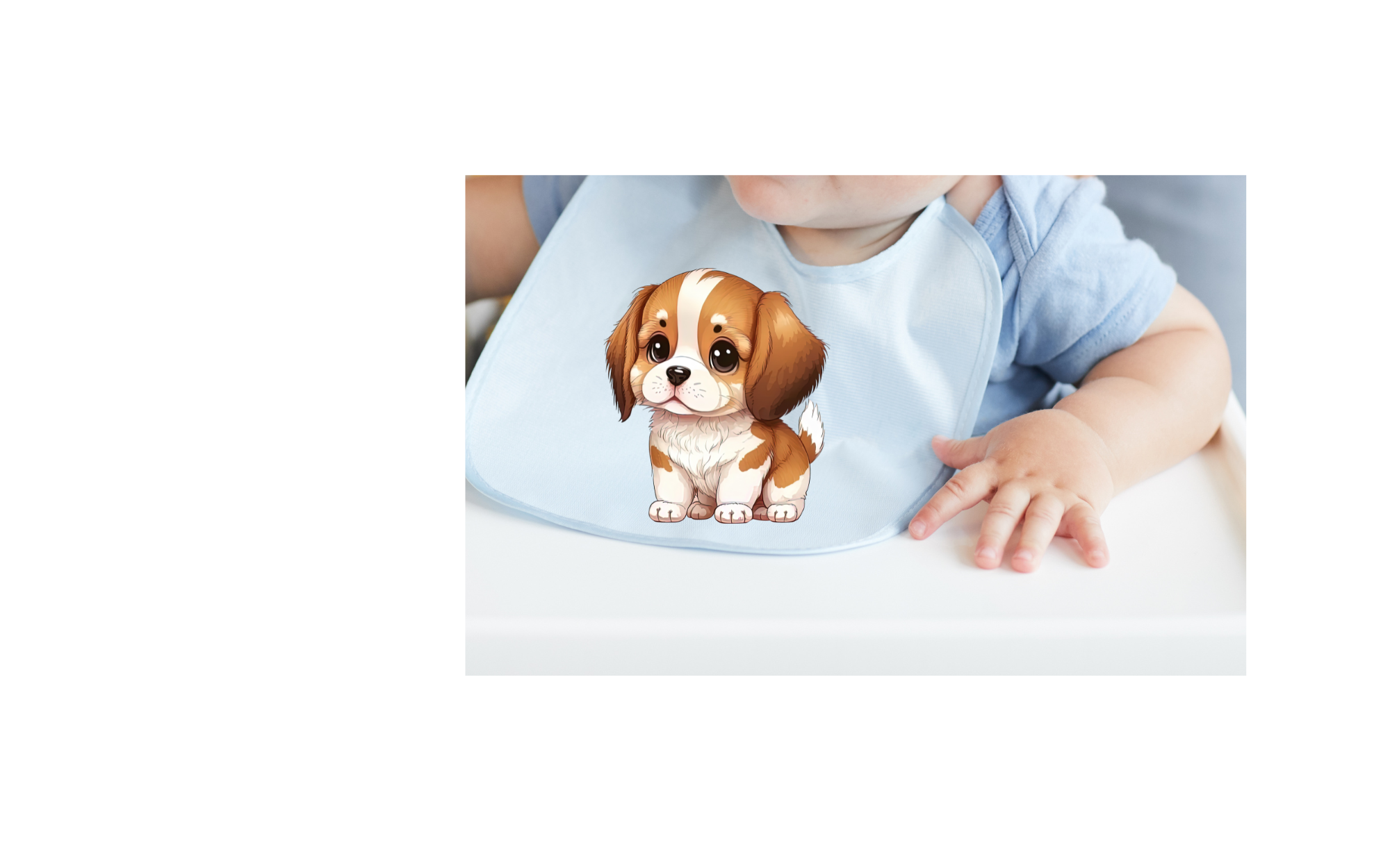 Bib with adorable puppy design