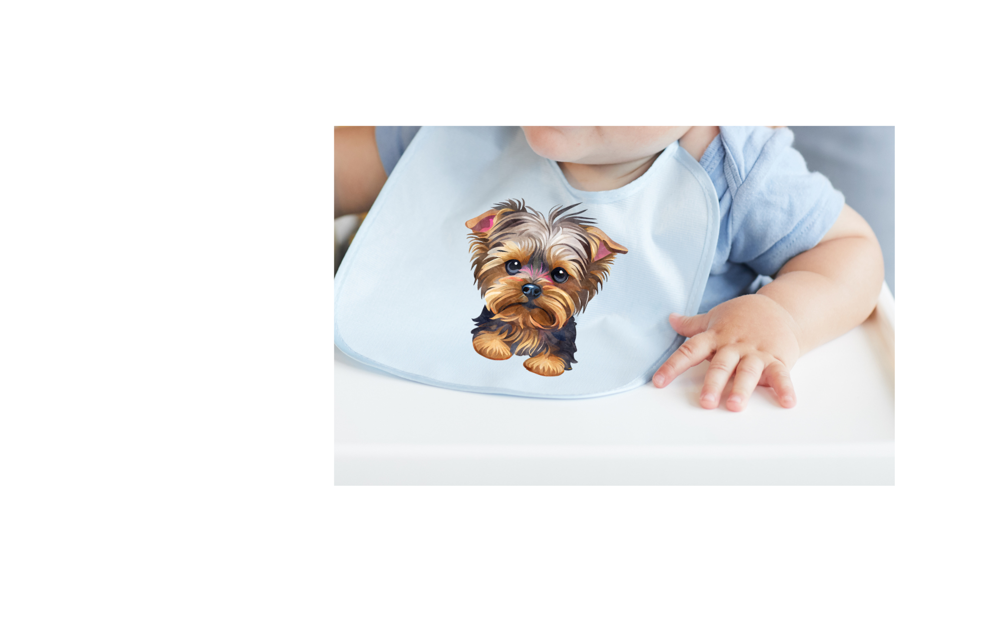 Baby Bib with adorable dog picture 