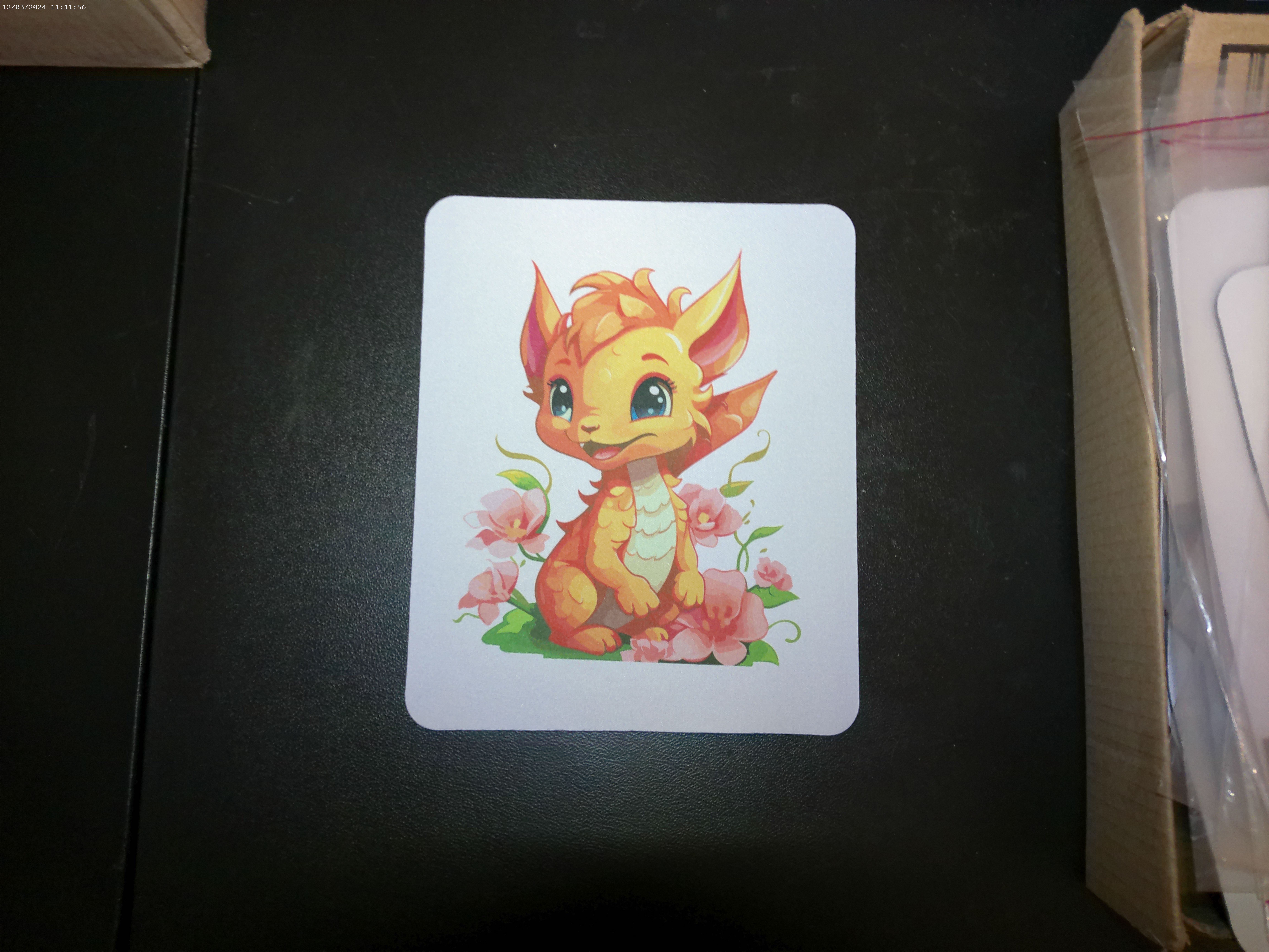 Orange whimsical dragon Mousepad