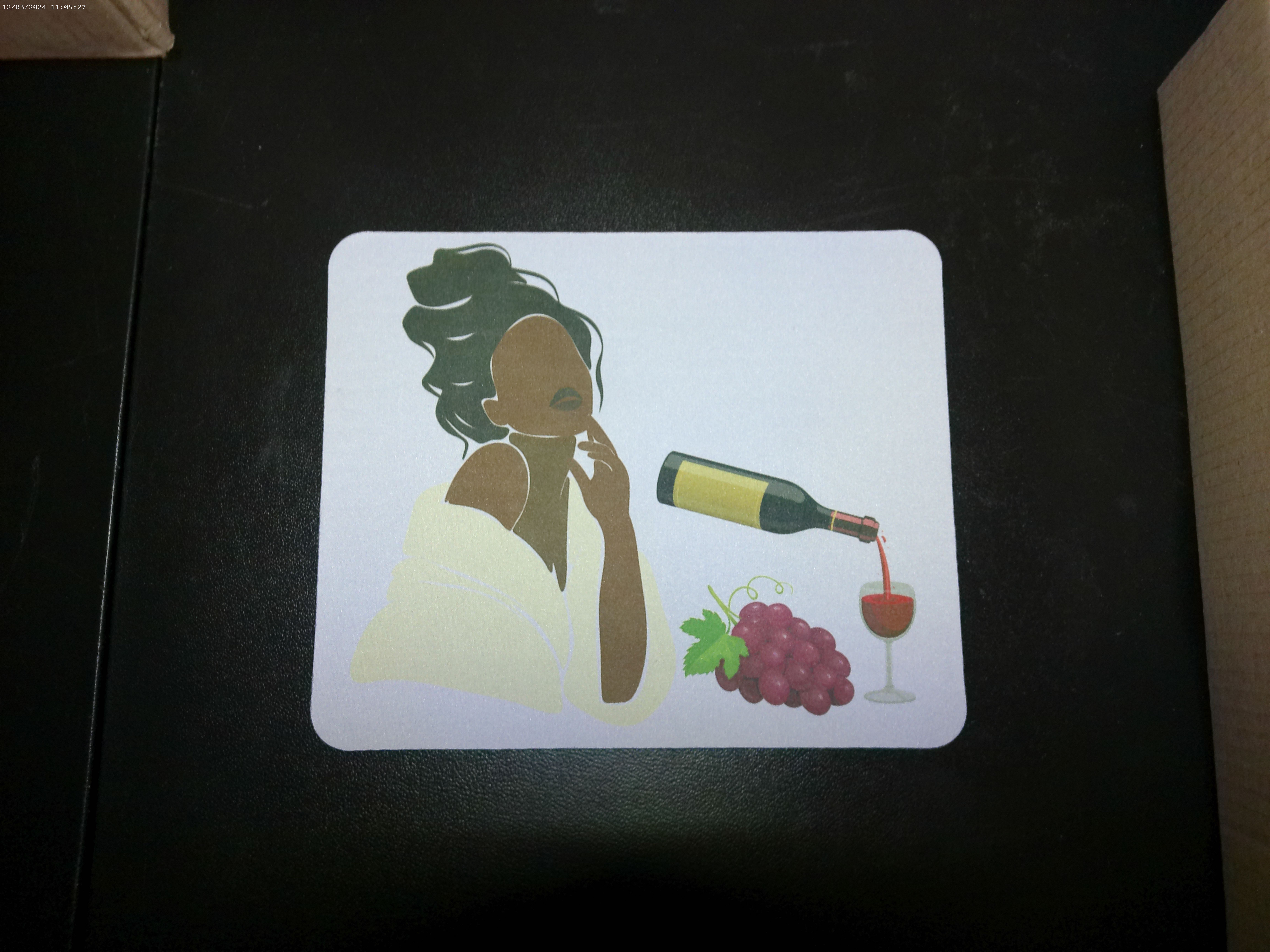 Mousepad with black beautiful woman relaxing