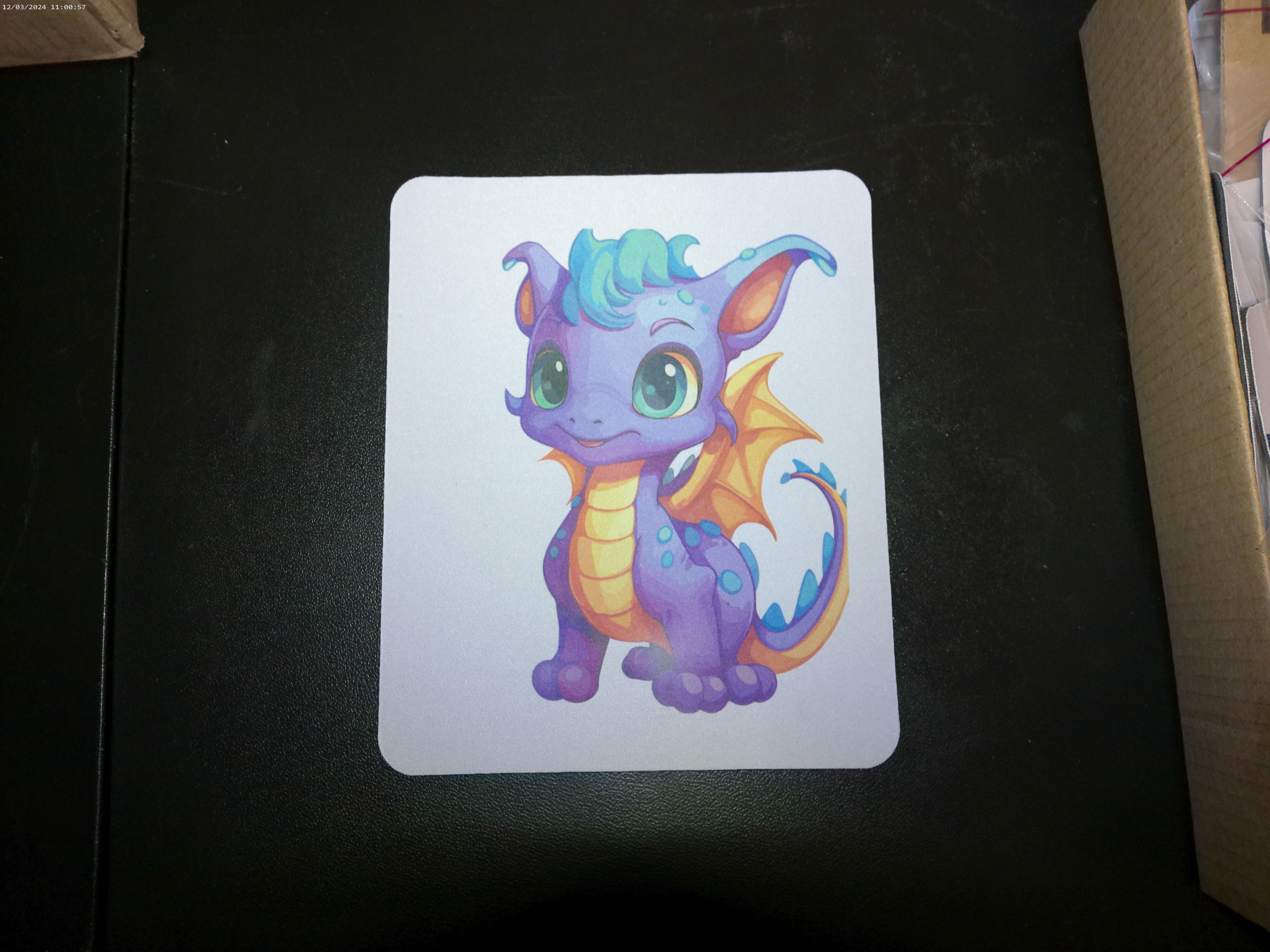 Mousepad with cool purple dragon