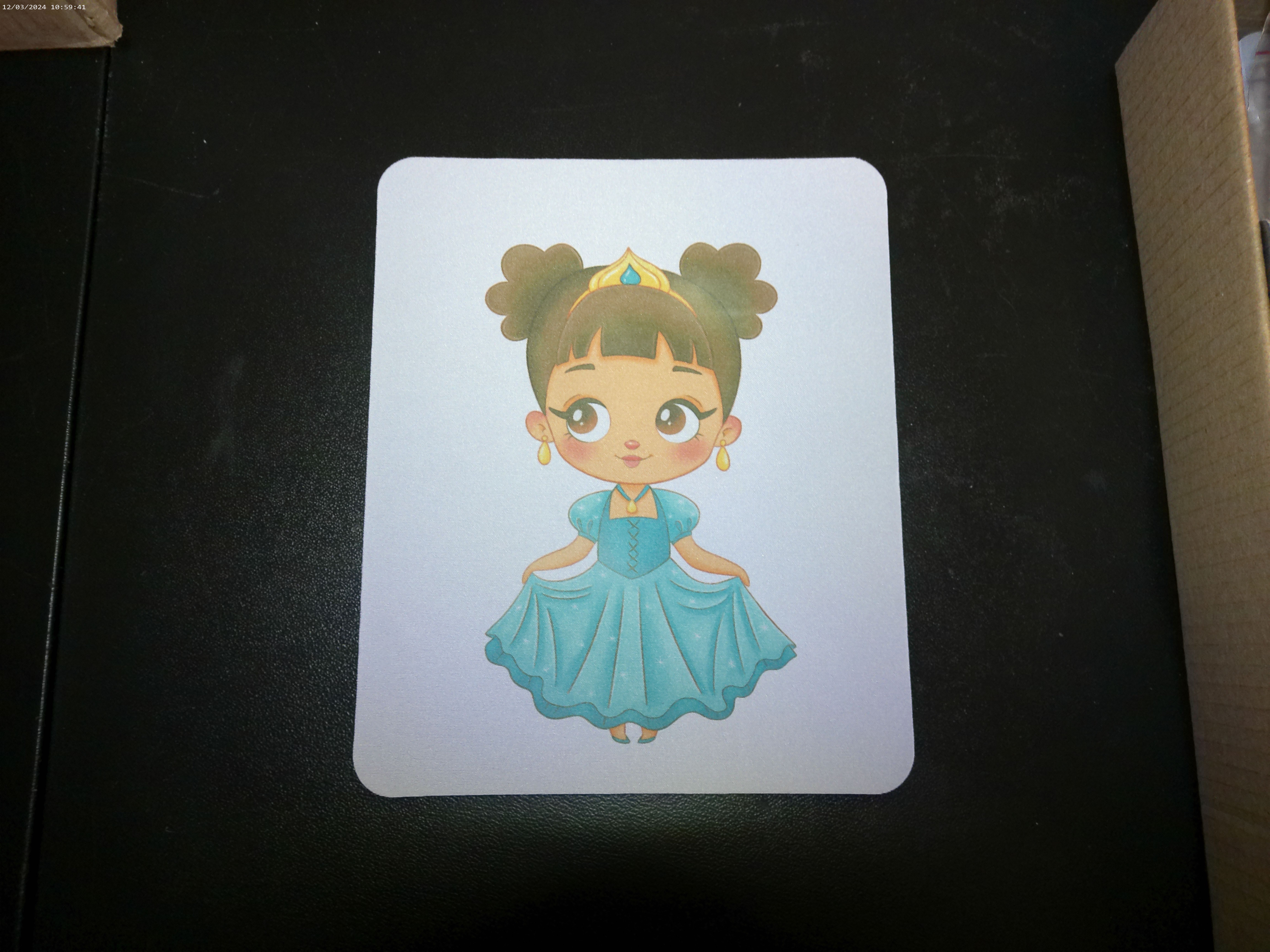 Mousepad with princess in a pretty blue dress