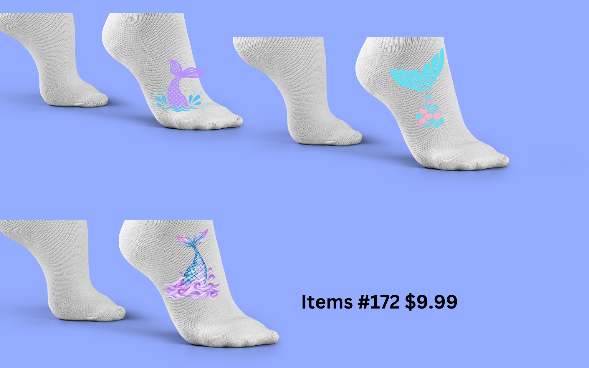 Mermaid Tail Printed Socks