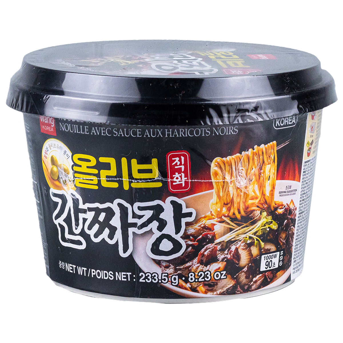 Fideos instantáneos con salsa de frijoles negros Wang Korea Olive Ganjajang