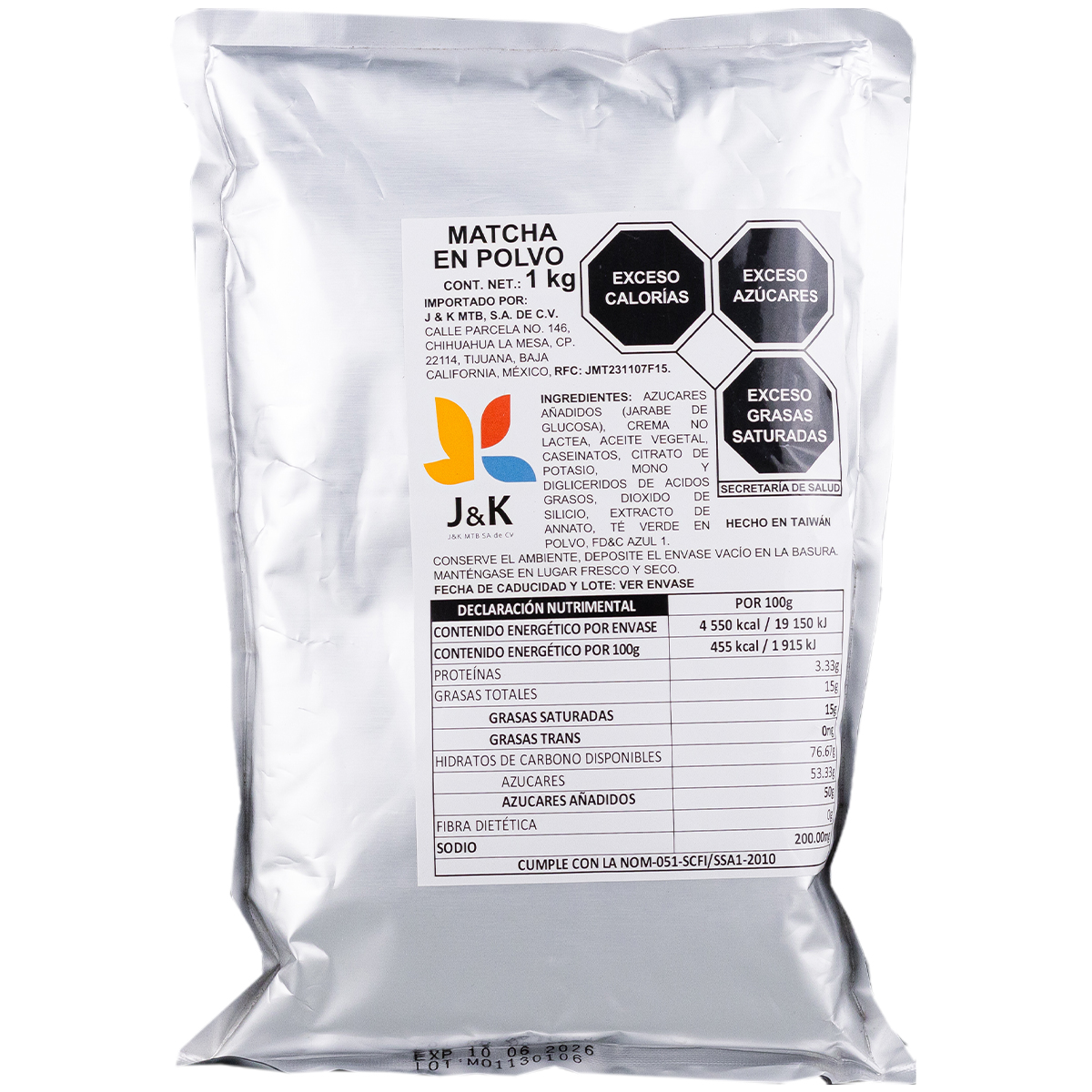 Matcha en polvo 1 kg marca J&K