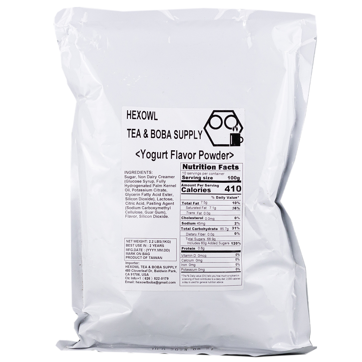 Polvo sabor yogur marca Hexowl