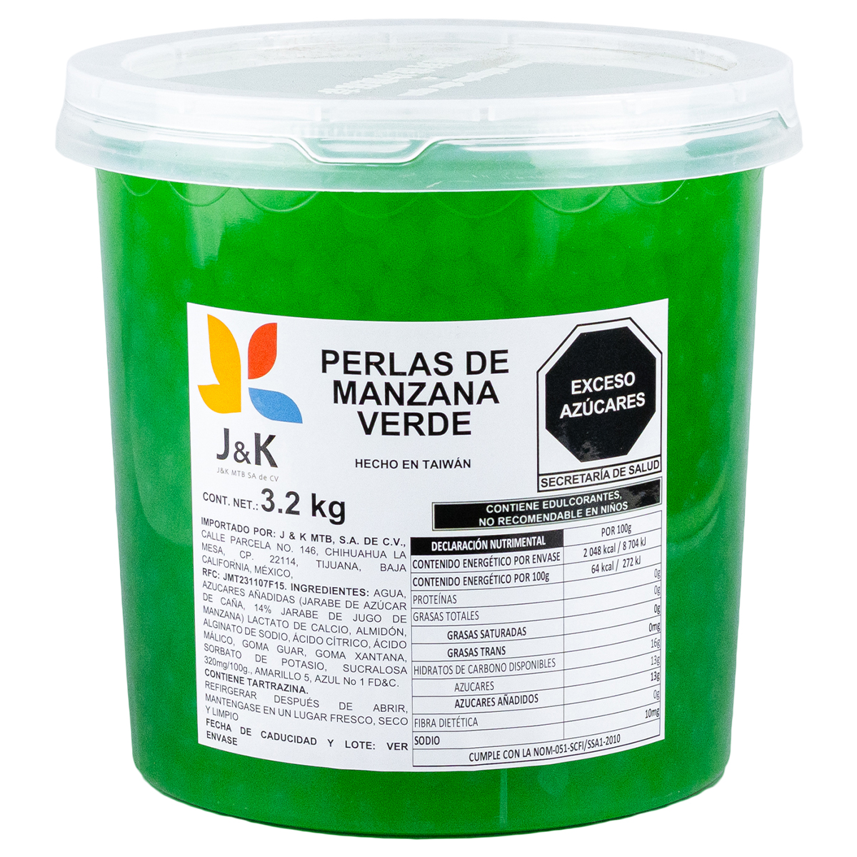 Perlas de manzana verde marca J&K