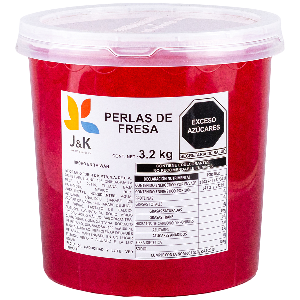 Perlas de fresa marca J&K