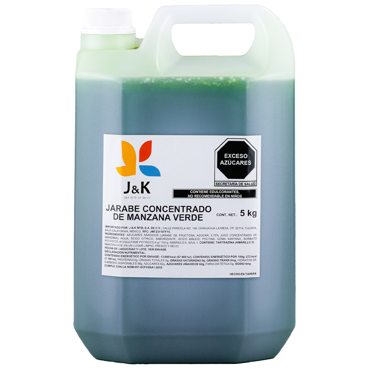 Jarabe Concentrado de Manzana Verde marca J&K