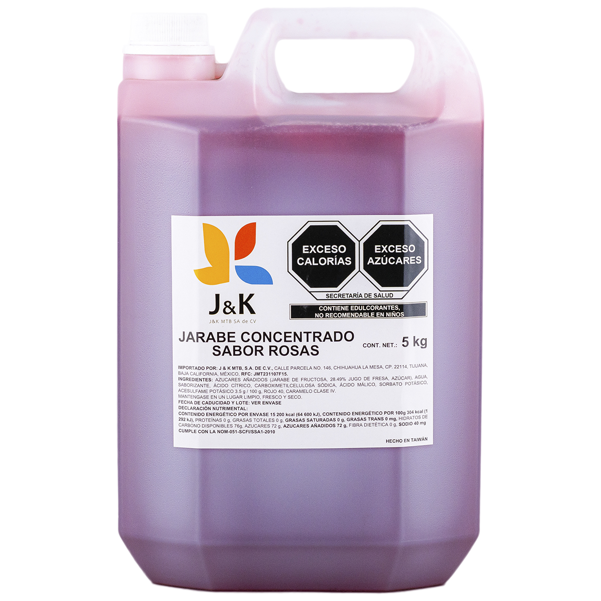 Jarabe concentrado sabor rosas marca J&K