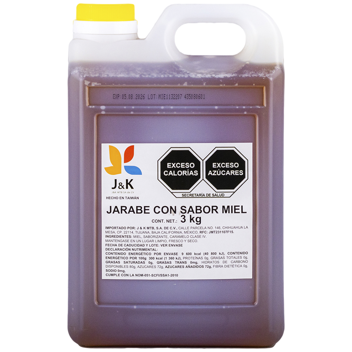 Jarabe con sabor miel J&K 3 kg