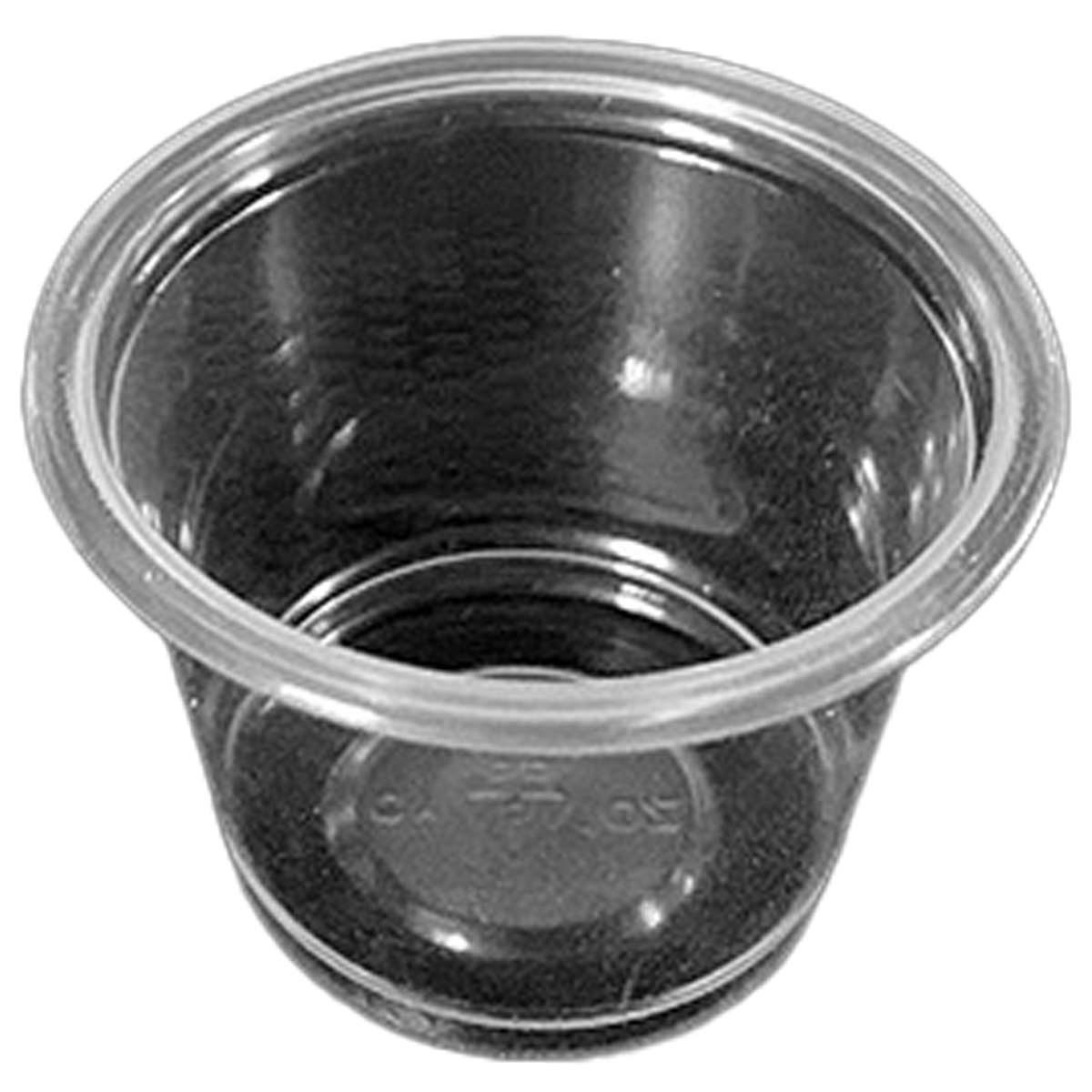 Vaso pequeño de plástico transparente