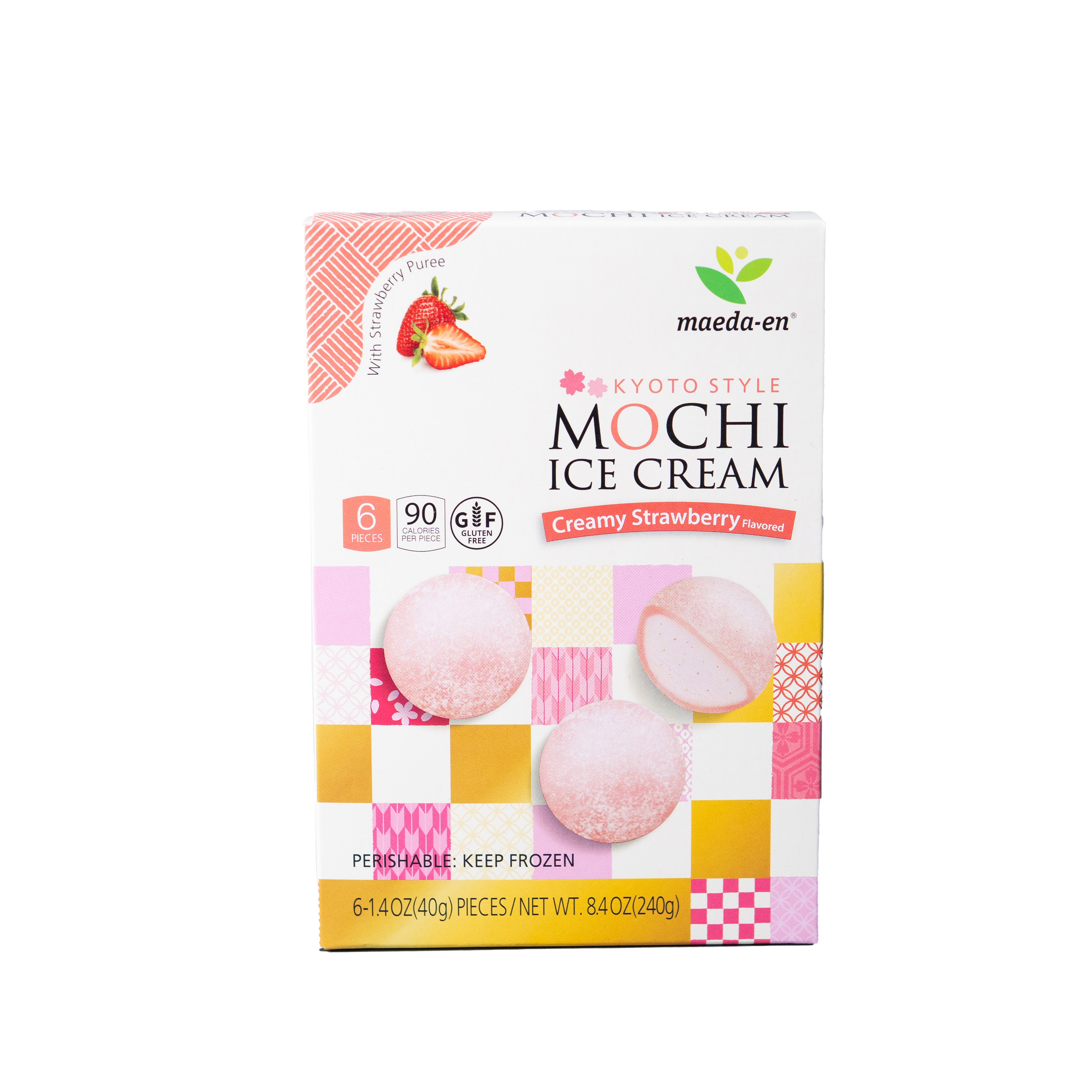 Helado de mochi sabor fresa cremosa
